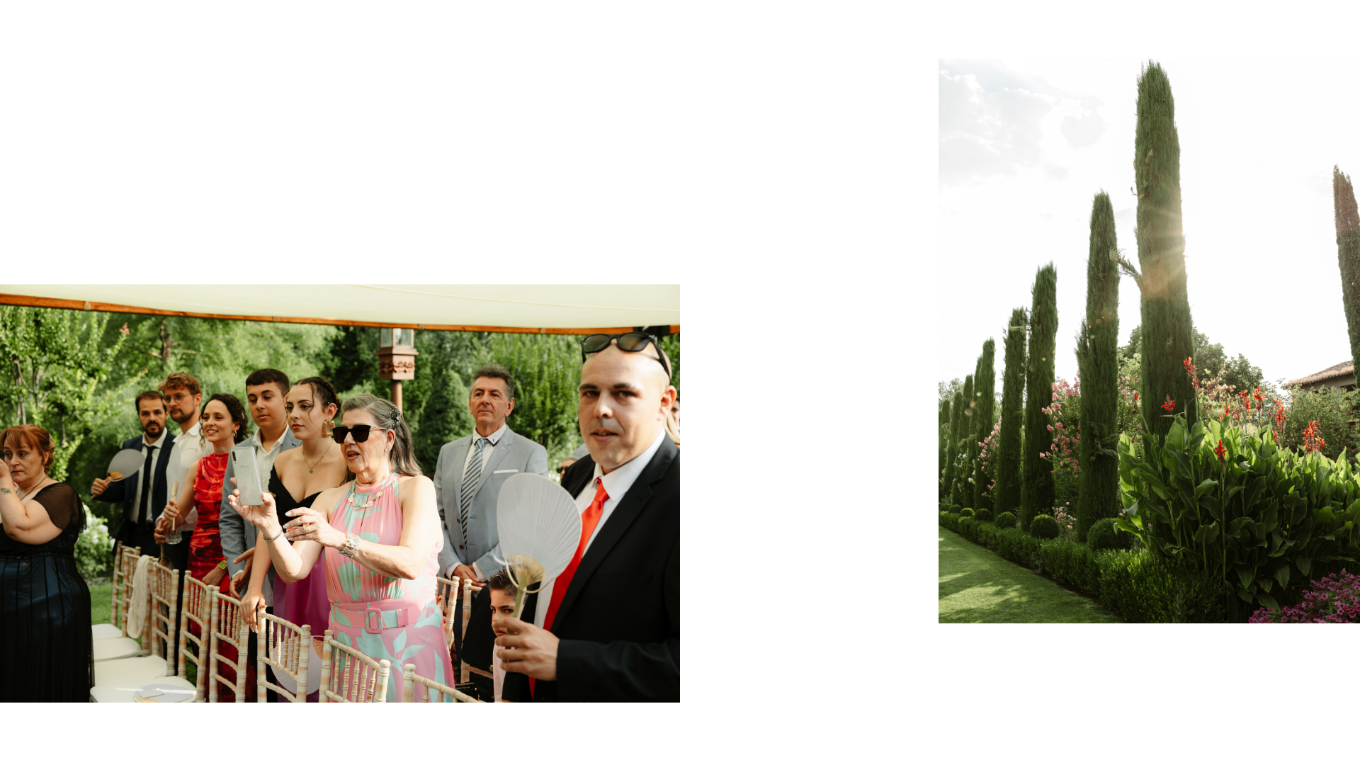 Sandra y Ángel durante la ceremonia de su boda en la Antigua Fábrica de Harinas, Torremocha del Jarama.