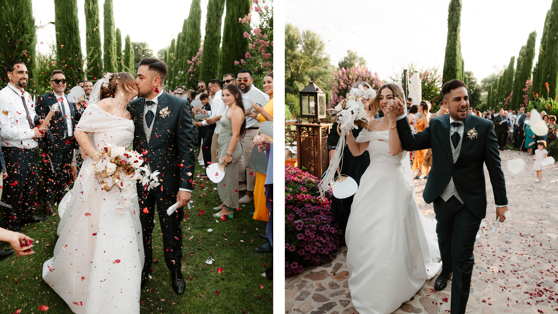 Sandra y Ángel durante la ceremonia de su boda en la Antigua Fábrica de Harinas, Torremocha del Jarama.