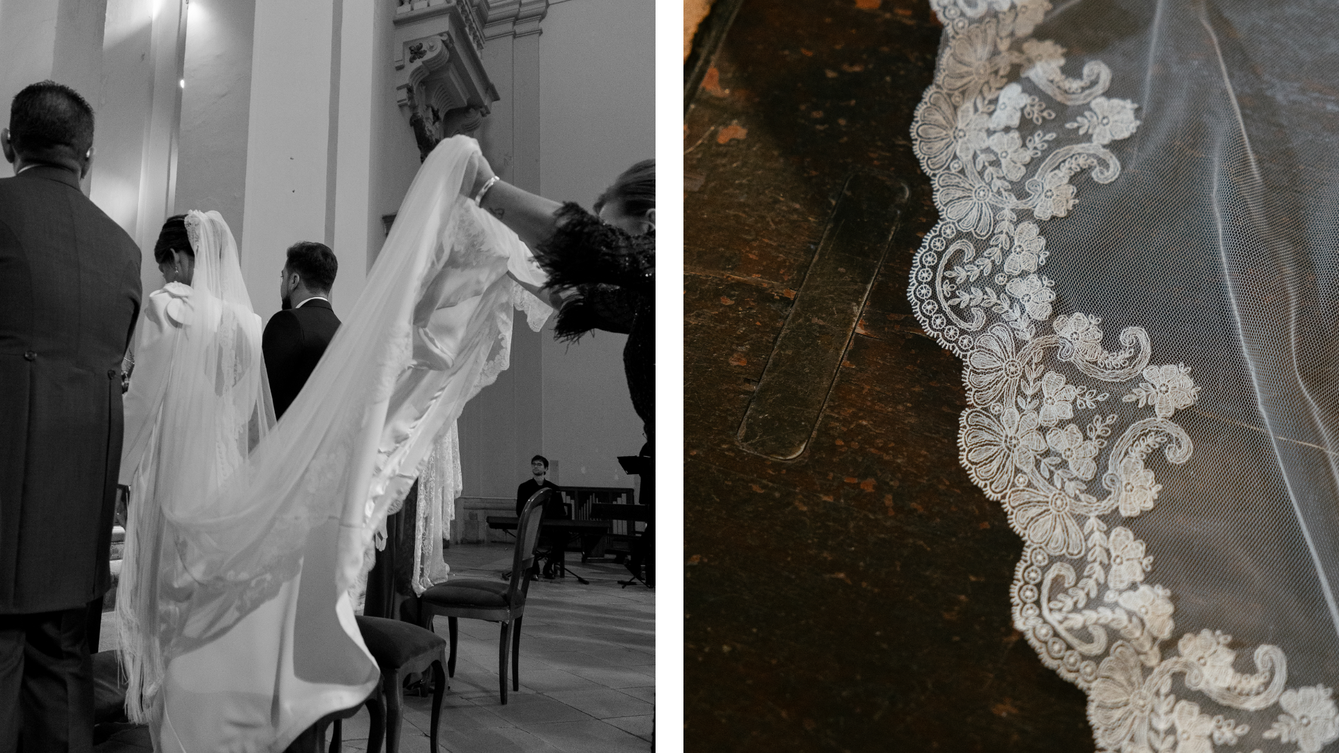 La ceremonia de boda en Alcalá de Henares con los novios intercambiando votos.